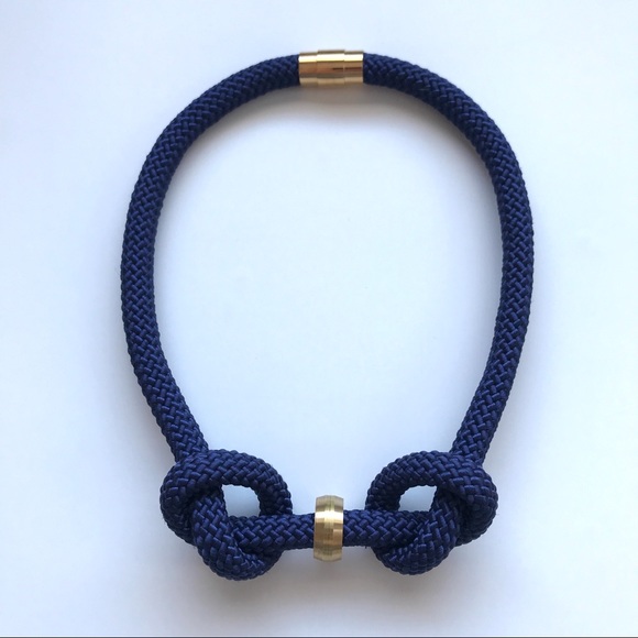 Navy blue rope necklace - Multiple ways to wear - Picture 5 of 13